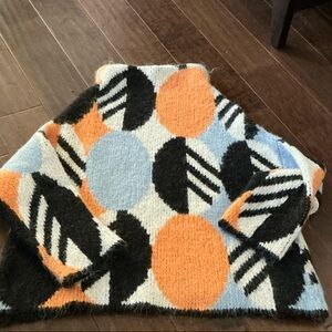 Zara Multicolor Polka Dot Cowl Neck Sweater - Orange, Light Blue, Black, Cream